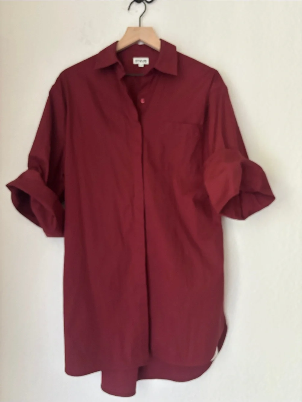 STAUD ‘Nico’ Button-Down Sangría shirt dress size small - Picture 1 of 5